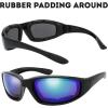 imageMotorcycle Riding Glasses Padded Frame Lens Block 100 UVBUVB for Outdoor Activity Sport1402shiny Black
