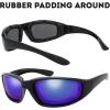 imageMotorcycle Riding Glasses Padded Frame Lens Block 100 UVBUVB for Outdoor Activity Sport1402shiny Black