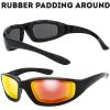 imageMotorcycle Riding Glasses Padded Frame Lens Block 100 UVBUVB for Outdoor Activity Sport1404shiny Black