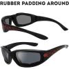 imageMotorcycle Riding Glasses Padded Frame Lens Block 100 UVBUVB for Outdoor Activity Sport1410shiny Blackflame Print