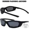 imageMotorcycle Riding Glasses Padded Frame Lens Block 100 UVBUVB for Outdoor Activity Sport23mmatte Black