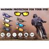 imageMotorcycle Riding Glasses Padded Frame Lens Block 100 UVBUVB for Outdoor Activity Sport23mmatte Black