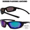imageMotorcycle Riding Glasses Padded Frame Lens Block 100 UVBUVB for Outdoor Activity Sport25mmatte Black