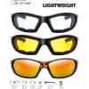 imageMotorcycle Riding Glasses Padded Frame Lens Block 100 UVBUVB for Outdoor Activity Sport7shiny Black  Tortoise