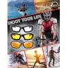 imageMotorcycle Riding Glasses Padded Frame Lens Block 100 UVBUVB for Outdoor Activity Sport7shiny Black  Tortoise