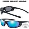 imageMotorcycle Riding Glasses Padded Frame Lens Block 100 UVBUVB for Outdoor Activity Sport9shiny Black