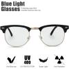imageThe Fresh Blue Light Blocking Glasses Aviator Frame Anti Blue Ray Computer Game Glasses for Teens Men Women BAV301 GoldB932901 Black