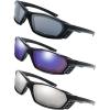 imageThe Fresh 3 Pairs Motorcycle Riding Glasses Padded Frame Lens Block 100 UVB for Outdoor Activity Sport 10MatteShiny Black Grey Blue Mirror ampamp Silver Mirror