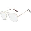 imageThe Fresh Blue Light Blocking Glasses Aviator Frame Anti Blue Ray Computer Game Glasses for Teens Men Women BAV301 GoldBav301 Gold