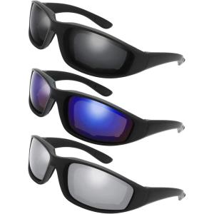 imageMotorcycle Riding Glasses Padded Frame Lens Block 100 UVBUVB for Outdoor Activity Sport1403matte Black