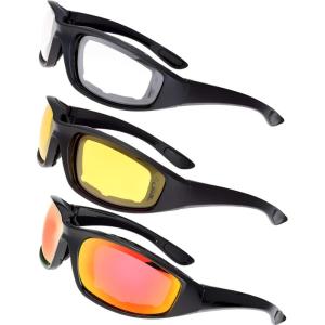 imageMotorcycle Riding Glasses Padded Frame Lens Block 100 UVBUVB for Outdoor Activity Sport1407matte Black