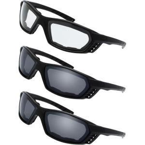 imageMotorcycle Riding Glasses Padded Frame Lens Block 100 UVBUVB for Outdoor Activity Sport23mmatte Black