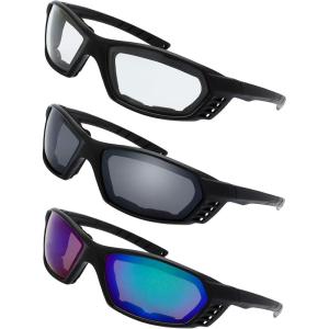 imageMotorcycle Riding Glasses Padded Frame Lens Block 100 UVBUVB for Outdoor Activity Sport25mmatte Black