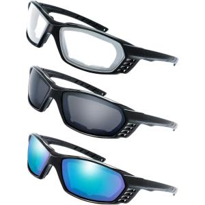 imageMotorcycle Riding Glasses Padded Frame Lens Block 100 UVBUVB for Outdoor Activity Sport25shiny Black