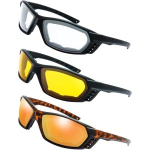 imageMotorcycle Riding Glasses Padded Frame Lens Block 100 UVBUVB for Outdoor Activity Sport8matte Black  Tortoise