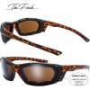 image3 Pairs Motorcycle Riding Glasses Padded Frame Lens Block 100 UVBUVB for Outdoor Activity Sport 6Matte BlackTortoise Clear Yellow ampamp Brown