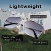 imageLightweight Beach Rectangular Metal Sunglasses UV400 Protection  Gift Box Packaged04silver