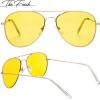 imageMen Women Driving Polarized HD Sight Night Vision Driving AntiGlare Glasses Yellow Lens Frame Ultra Light125bgold