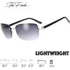 imageMinimalist Semirimless Rectangular Sunglasses for Men Women  Exquisite Packaging601siver Shiny Black Temple