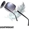 imageMinimalist Semirimless Rectangular Sunglasses for Men Women  Exquisite Packaging601siver Shiny Black Temple