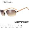 imageMinimalist Semirimless Rectangular Sunglasses for Men Women  Exquisite Packaging603bronz Light Brown Temple
