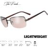 imageMinimalist Semirimless Rectangular Sunglasses for Men Women  Exquisite Packaging604copper Crystal Brown Temple
