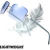 imageMinimalist Semirimless Rectangular Sunglasses for Men Women  Exquisite Packaging605bsiver Light Blue Temple