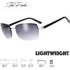 imageMinimalist Semirimless Rectangular Sunglasses for Men Women  Exquisite Packaging606siver Matte Black Temple