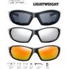 imageThe Fresh 3 Pairs Motorcycle Riding Glasses Padded Frame Lens Block 100 UVB for Outdoor Activity Sport 11Shiny Black Grey Silver Mirror ampamp Red Mirror