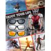 imageThe Fresh 3 Pairs Motorcycle Riding Glasses Padded Frame Lens Block 100 UVB for Outdoor Activity Sport 11Shiny Black Grey Silver Mirror ampamp Red Mirror