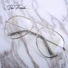 imageThe Fresh Classic Aviator Frame Light Color Lens XL Oversized Sunglasses Gift Box16silver