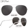 imageThe Fresh Classic Aviator Frame Light Color Lens XL Oversized Sunglasses Gift Box21silver