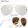 imageThe Fresh Classic Aviator Frame Light Color Lens XL Oversized Sunglasses Gift Box22gold