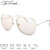 imageThe Fresh Classic Aviator Frame Light Color Lens XL Oversized Sunglasses Gift Box4glod