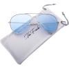 imageThe Fresh Classic Aviator Frame Light Color Lens XL Oversized Sunglasses Gift Box4ssilver