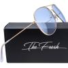 imageThe Fresh Classic Aviator Frame Light Color Lens XL Oversized Sunglasses Gift BoxGold