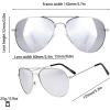 imageThe Fresh Classic Metal Frame Mirror Lens Aviator Sunglasses with Gift Box03ssilver