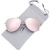 imageThe Fresh Classic Metal Frame Mirror Lens Aviator Sunglasses with Gift Box04gold
