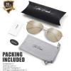 imageThe Fresh Classic Metal Frame Mirror Lens Aviator Sunglasses with Gift Box09gold