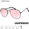imageThe Fresh Classic Metal Frame Mirror Lens Aviator Sunglasses with Gift Box26black
