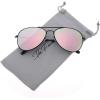 imageThe Fresh Classic Metal Frame Mirror Lens Aviator Sunglasses with Gift Box26black