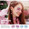imageThe Fresh Classic Metal Frame Mirror Lens Aviator Sunglasses with Gift Box28gold