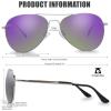 imageThe Fresh Classic Metal Frame Mirror Lens Aviator Sunglasses with Gift Box31silver Spring Temple