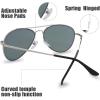 imageThe Fresh Classic Metal Frame Mirror Lens Aviator Sunglasses with Gift Box31silver Spring Temple