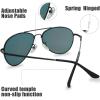 imageThe Fresh Classic Metal Frame Mirror Lens Aviator Sunglasses with Gift Box34black Spring Temple