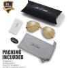 imageThe Fresh Classic Metal Frame Mirror Lens Aviator Sunglasses with Gift Box35gold Spring Temple