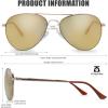 imageThe Fresh Classic Metal Frame Mirror Lens Aviator Sunglasses with Gift Box35gold Spring Temple