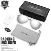 imageThe Fresh Classic Metal Frame Mirror Lens Aviator Sunglasses with Gift Box36 Sliver Spring Temple
