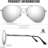 imageThe Fresh Classic Metal Frame Mirror Lens Aviator Sunglasses with Gift Box36 Sliver Spring Temple