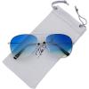 imageThe Fresh Classic Metal Frame Oceanic Color Lens Aviator Sunglasses Gift Box3silver